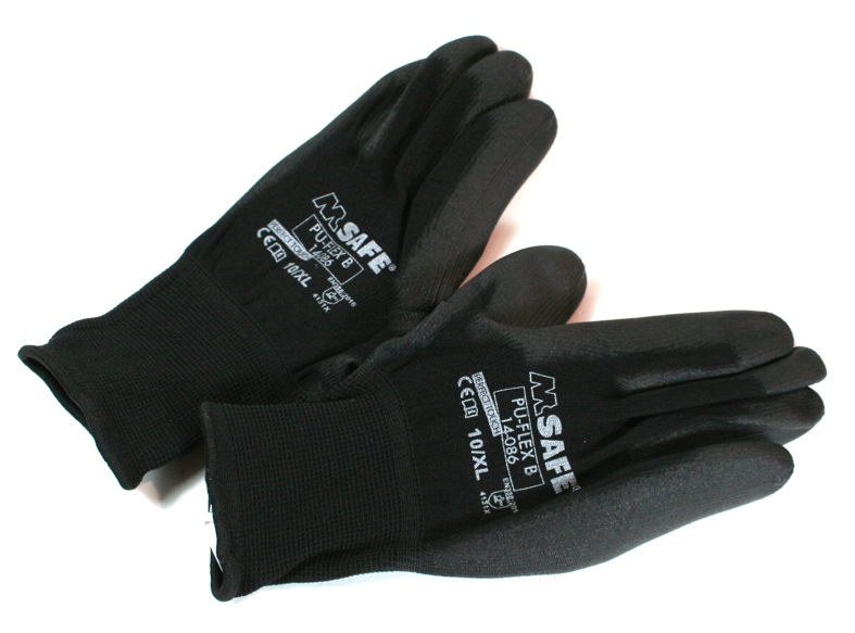 Schutz/Arbeits-Handschuhe schwarz MSafe Pu-Flex B